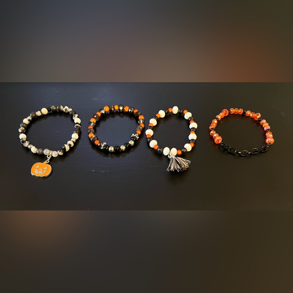 Pumpkin Stack made with glass, acrylic and metal beads